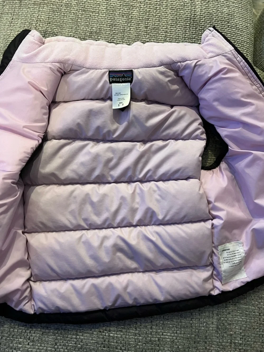 Patagonia Kids Down Sweater Vest Purple Lilac Size Small 8 Vintage F06